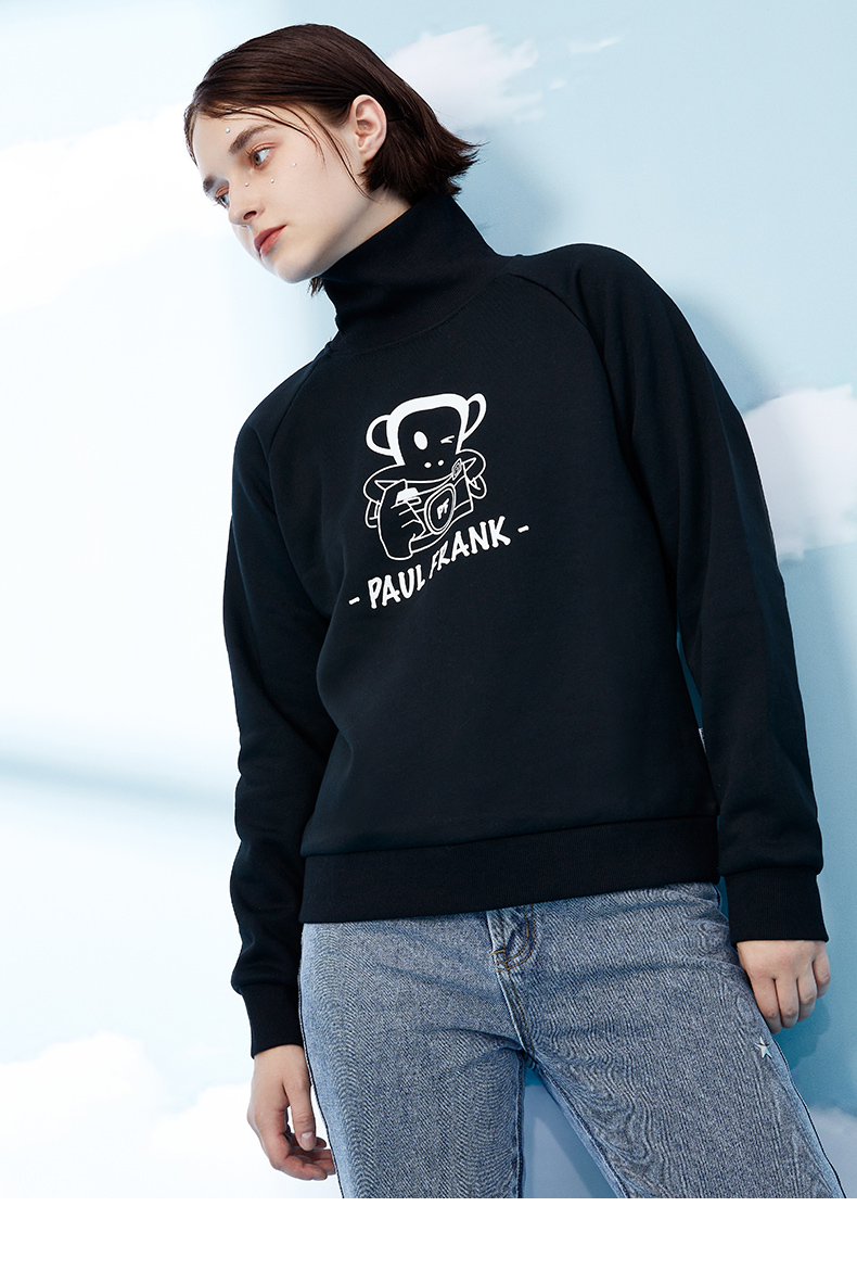 大嘴猴冬季新款卫衣女韩版潮流ins印花高领上衣