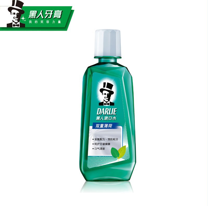 黑人漱口水双重薄荷500ml清新口气防蛀牙