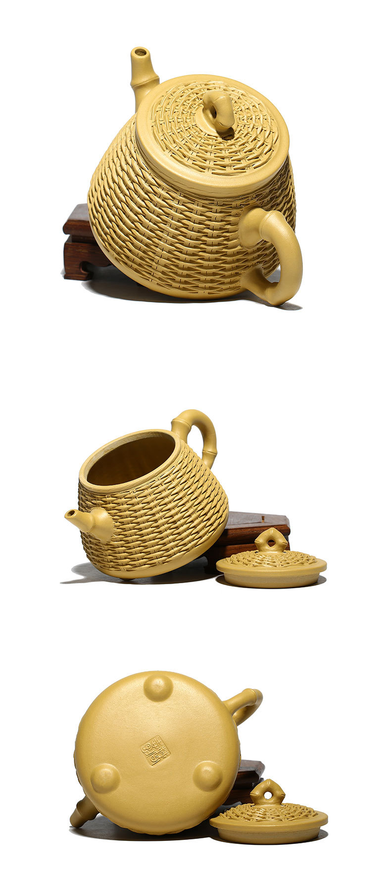 原矿段泥竹编竹篓紫砂壶曹志刚全手工茶壶