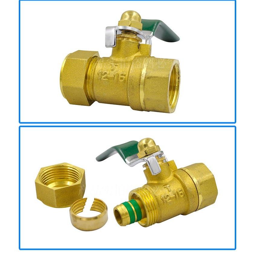 黃銅閥門2025鋁塑管球閥4分1216太陽能卡套管地暖管6分1620 1216(4分)