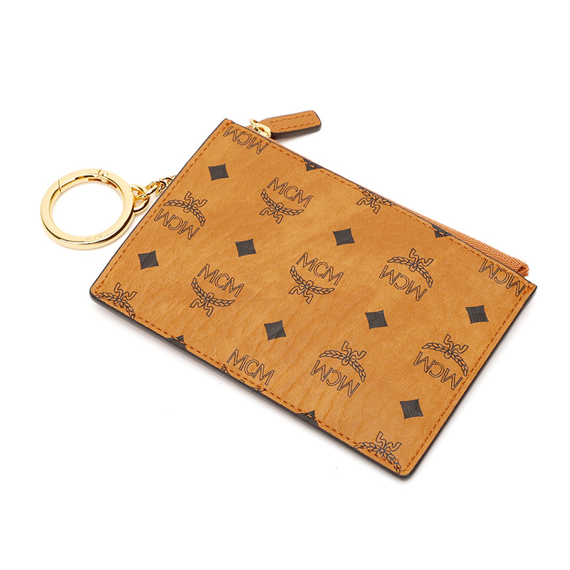 mcm奢侈品女士干邑色人造革钥匙包零钱包小巧精致520可送女友mxkaavi