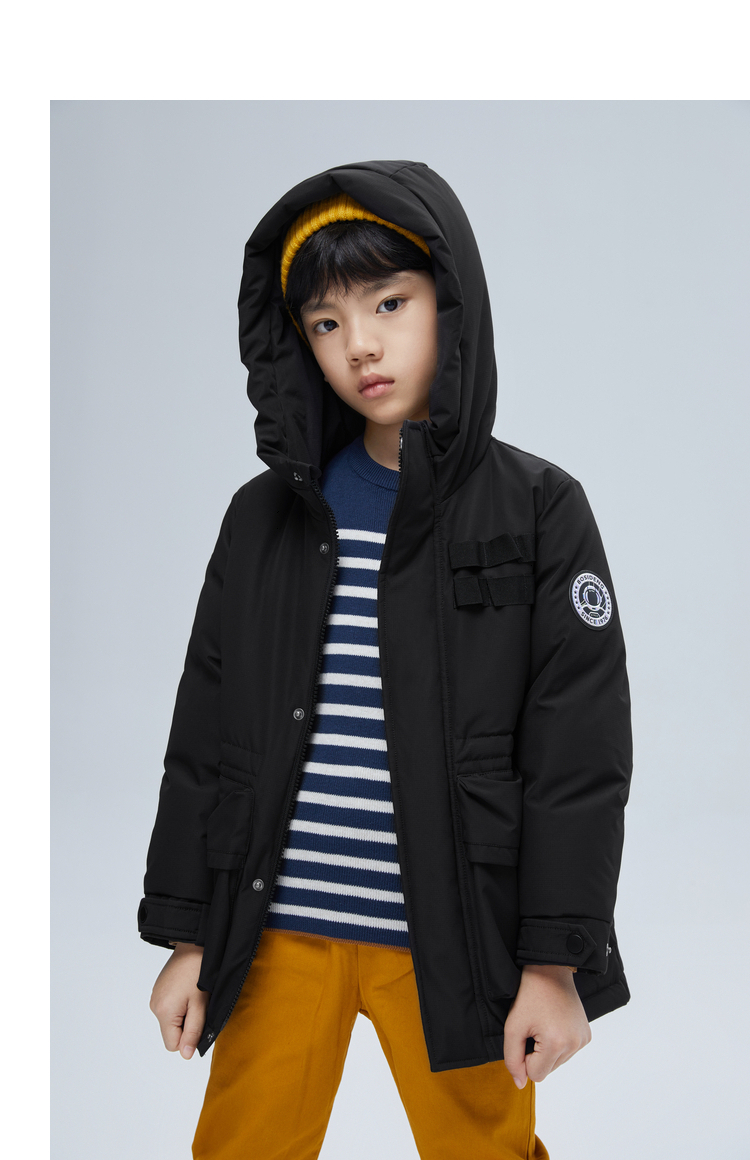 波司登男童羽绒服2020冬新款中大童休闲连帽中长款加厚t00145403