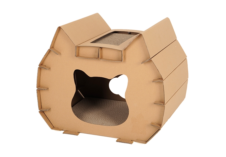 猫抓板瓦楞纸武速达猫窝纸箱猫咪不掉屑盆猫爪板盆别墅房子宠物猫咪
