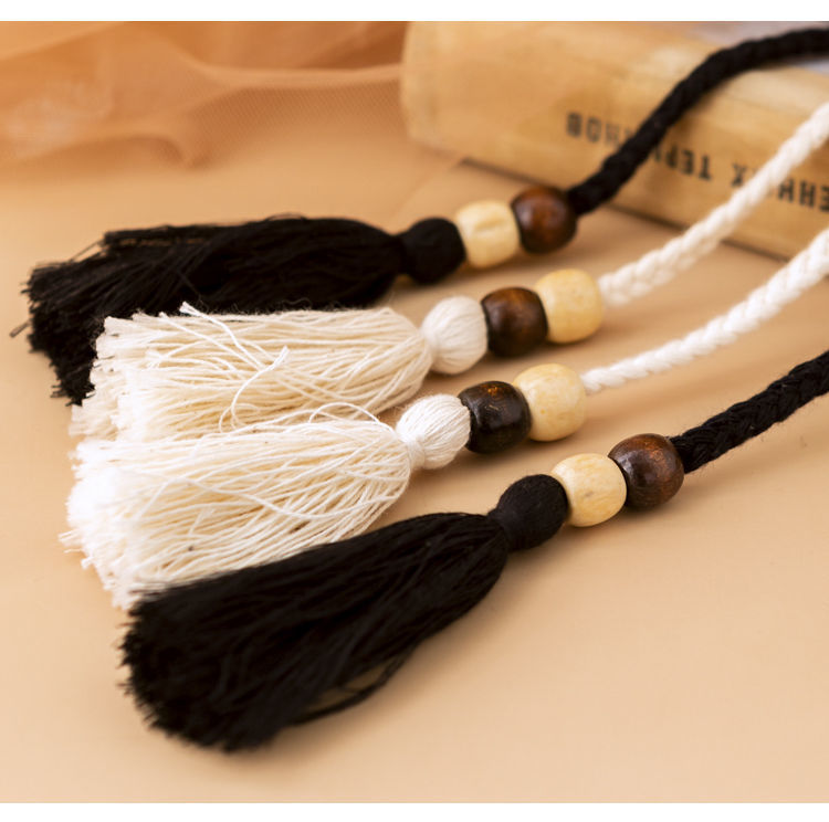 腰带女复古长款编织流苏打结腰绳时尚百搭装饰连衣裙简约配饰