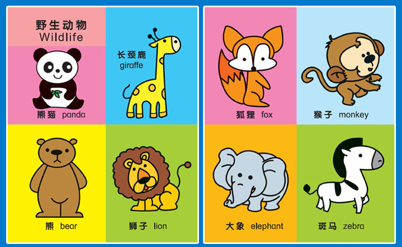 4册我的第一本认知书数字颜色形状中英双语启蒙图画书幼儿认知小百科