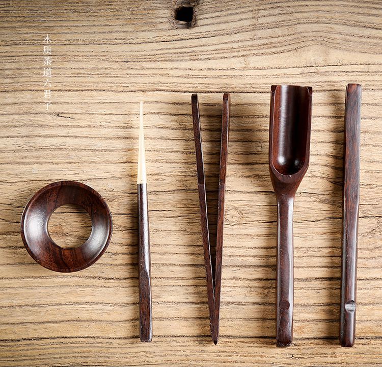 福禄茶滤架六君子茶漏茶滤泡茶神器创意茶叶过滤器紫砂小和尚黑檀六