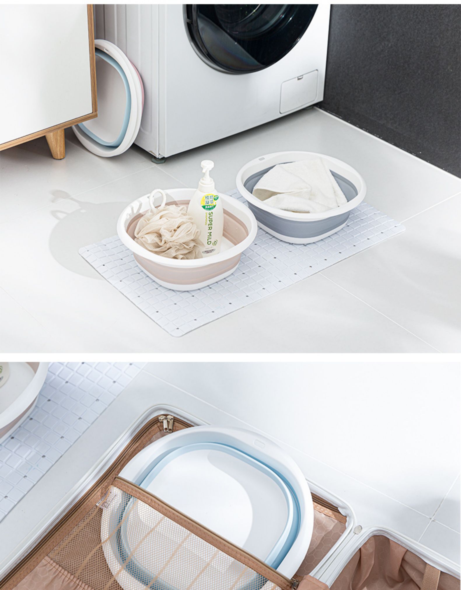 折叠盆便携式旅行小号方形洗衣洗脸盆盆子家用婴儿可折叠脸盆