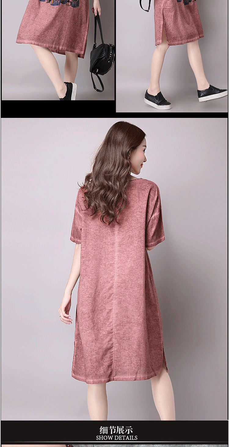 棉麻棉绸直筒遮肚连衣裙2020新款阔太太一高贵亚麻民族风女装潮 艳如