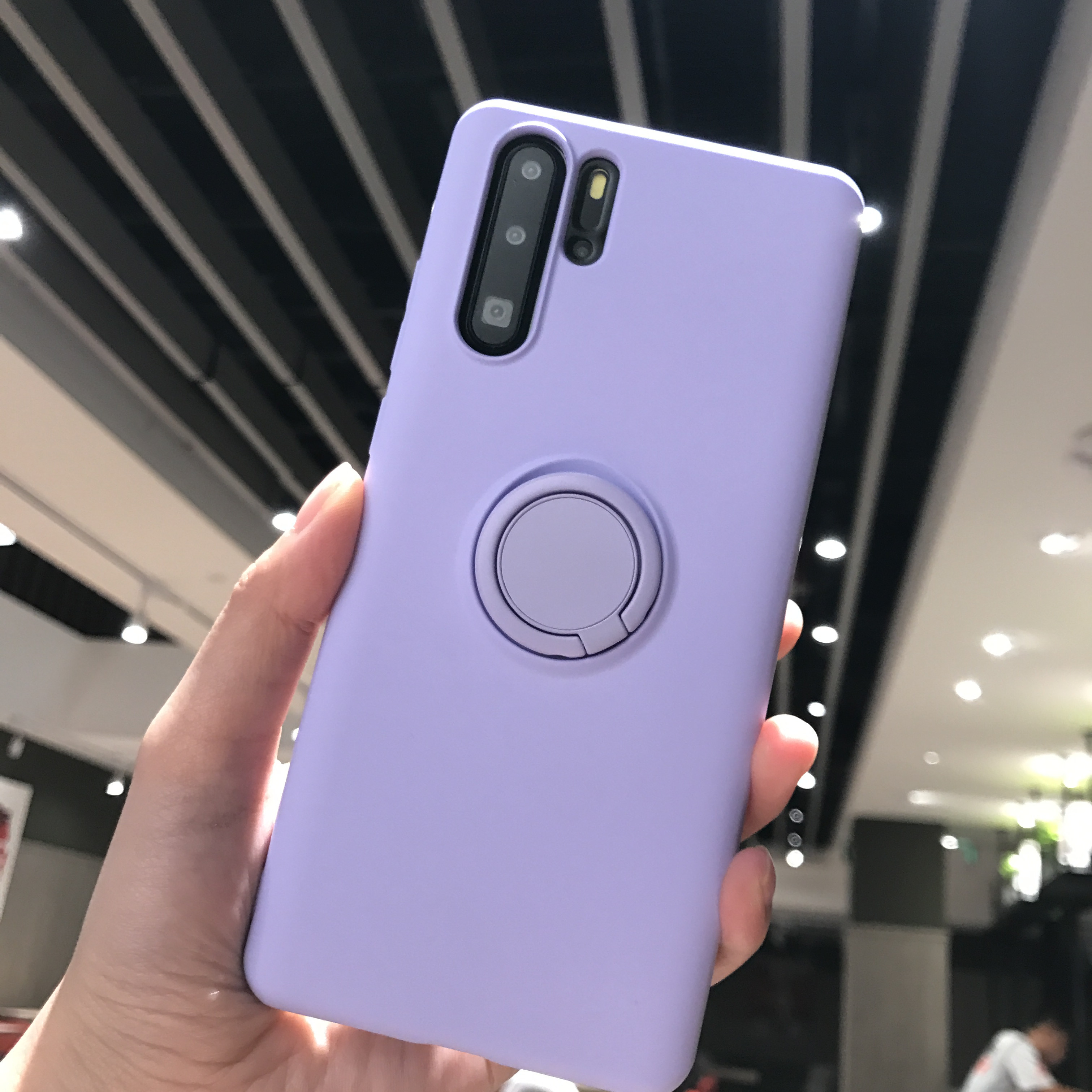 ins华为p40手机壳带指环扣p30pro纯色薄软套p20磁吸支架真智力