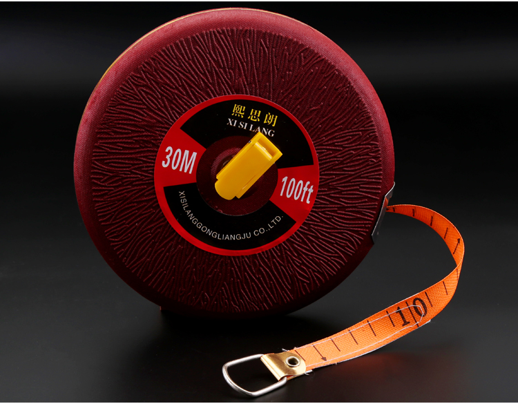 皮卷尺布卷尺纤维卷尺皮尺米尺203050100米土地体育量衣麻布尺纤维