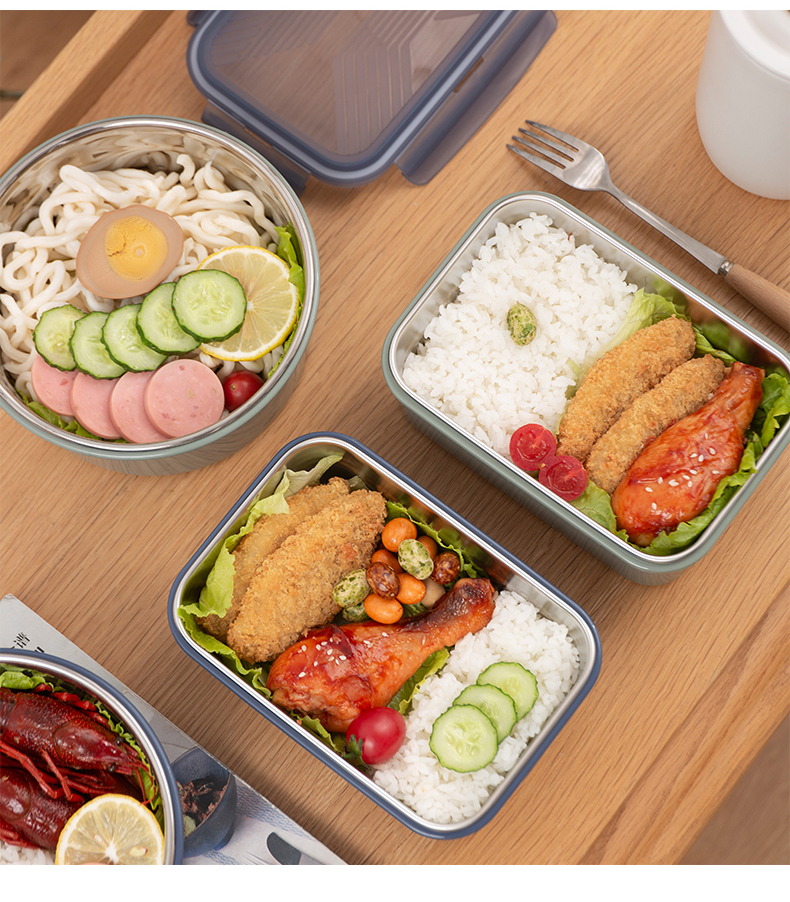 好养道不锈钢带饭保温饭盒便当盒单层学生上班族食堂打饭便当餐盒便携