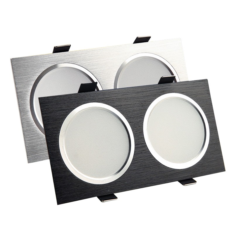 led双头筒灯天花灯双孔双筒灯长方形斗胆灯筒灯20 10嵌入式格栅灯