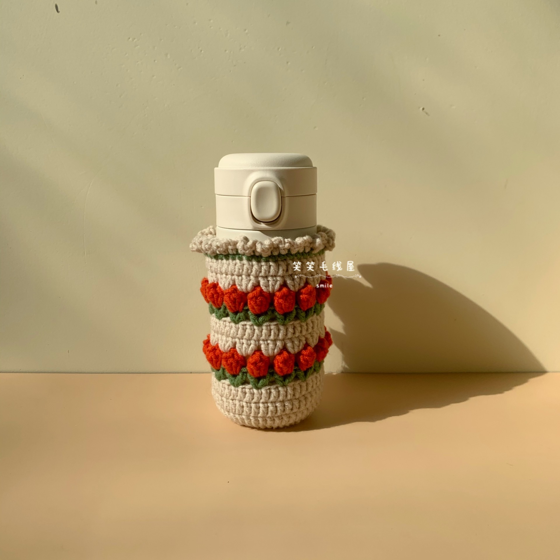 《笑笑手工水杯套毛线编织diy制作防烫新手保温茶杯diy材料包送工具