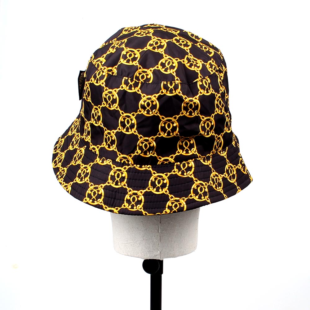 moschino莫斯奇诺男女同款黑色微标花纹饰渔夫帽帽子遮阳帽65134-m