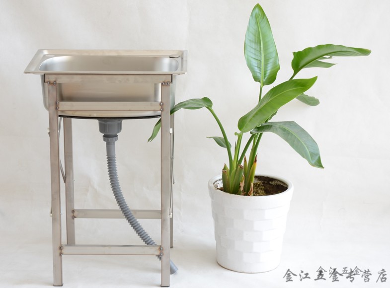 焊接工艺不锈钢水单带支架家用落地简易洗碗洗手洗菜盆加厚水安心抵