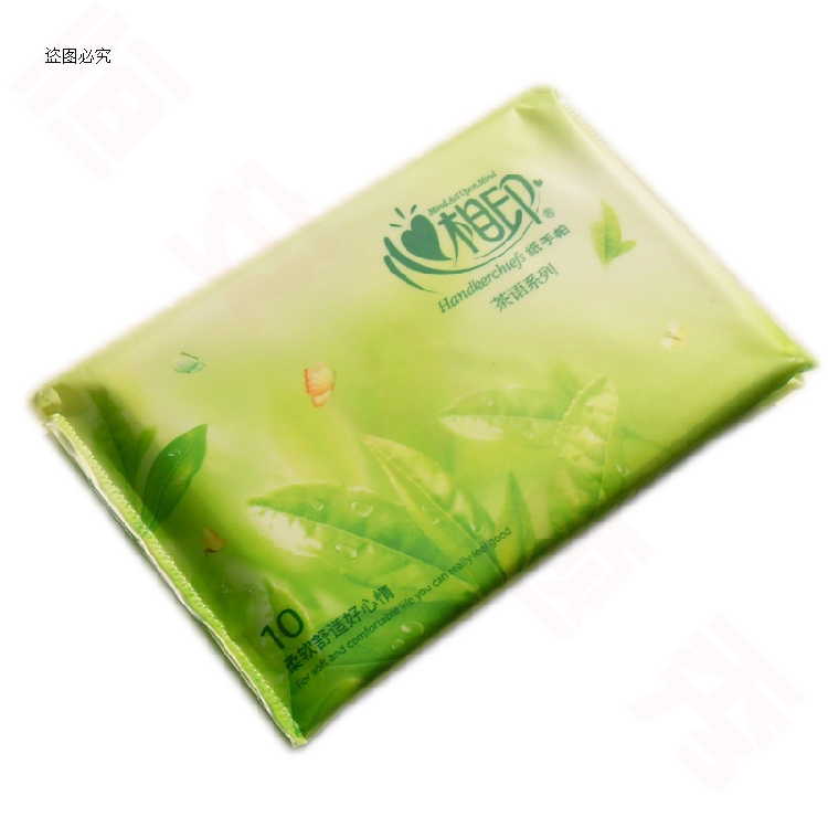 心心相印手帕纸三层压花钱皮夹纸巾面巾纸茶语香40小包便携式迷你