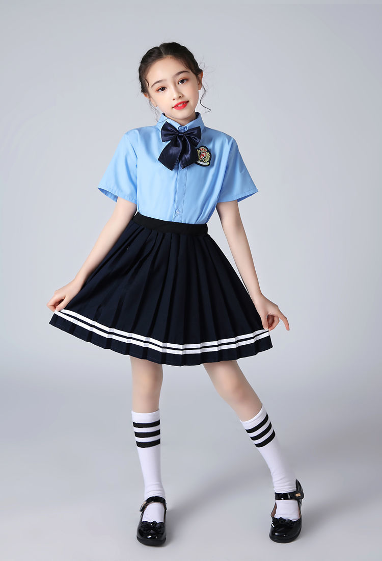 六一儿童演出服装男女童背带裤校服小学生诗歌朗诵毕业表演合唱服白色