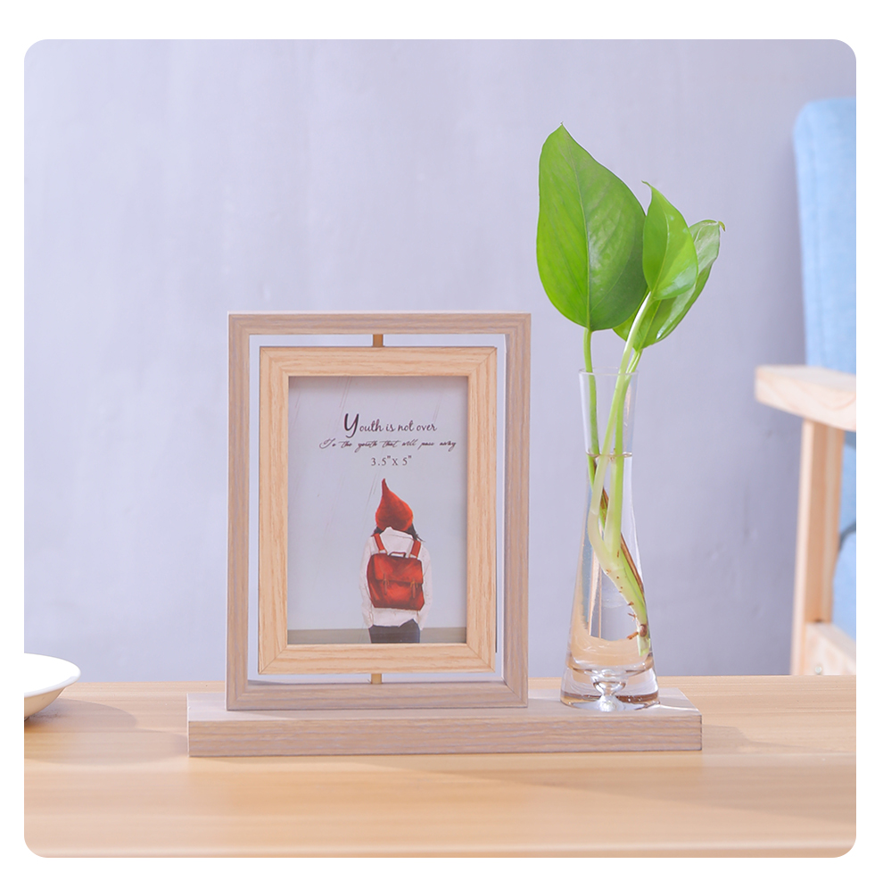 超级新品 相框摆台5寸创意双面像框水培植物相架led装饰灯桌面摆件