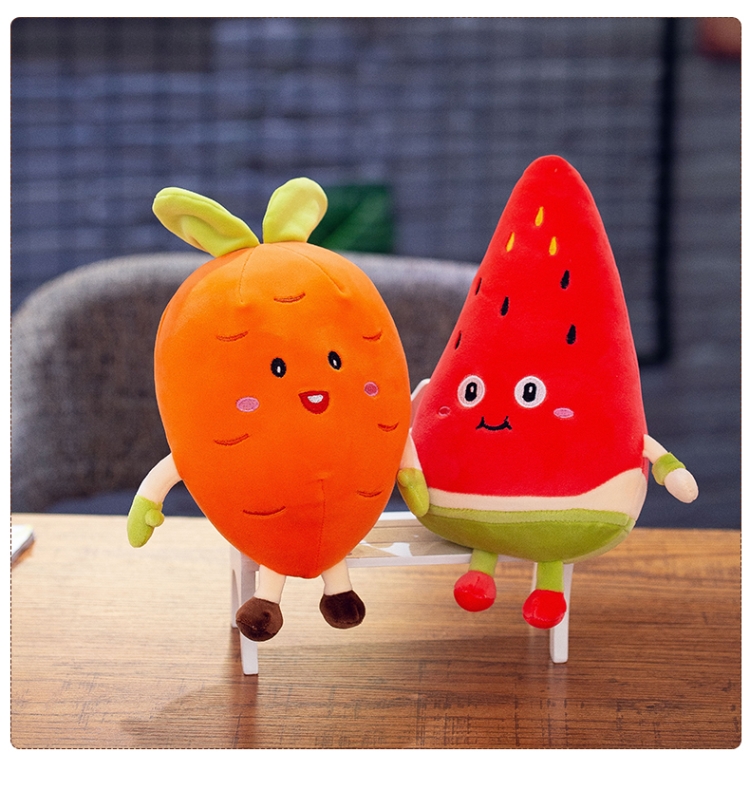 可爱呆萌草莓抱枕西瓜公仔毛绒玩具布偶水果布娃娃儿童生日礼物女
