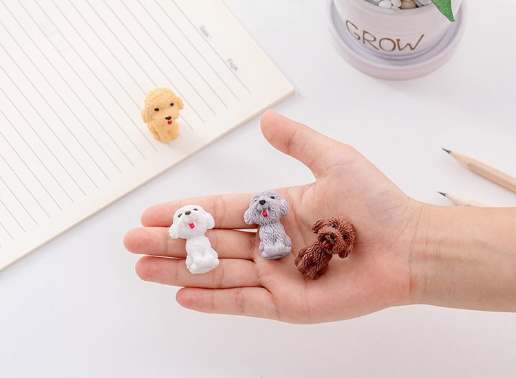 qm儿童文具 可爱泰迪狗狗橡皮擦动物橡皮铅笔擦学生文具礼物奖品|泰迪