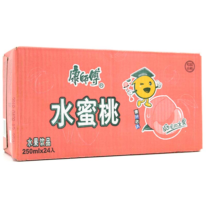 康师傅水蜜桃味水果饮品纸盒装250ml*18盒果味餐饮团购饮料夏季果汁非