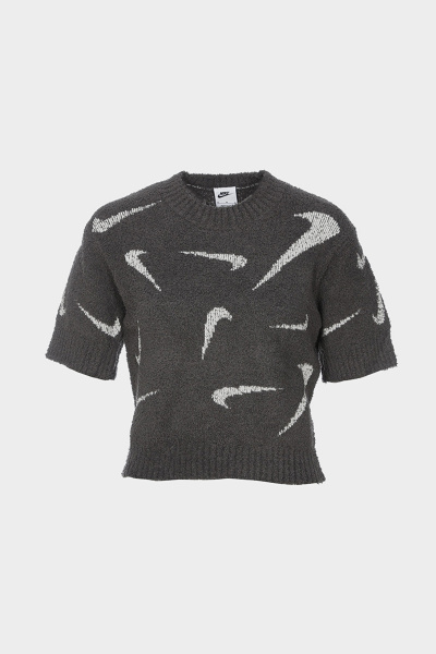 Nike耐克女子修身针织短袖上衣冬季新款T恤休闲套头衫FD4287-254
