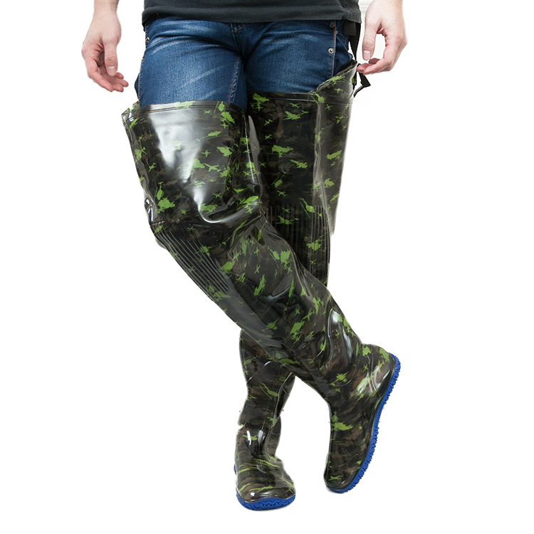 飞鹭插秧靴男高筒过膝农田雨鞋雨靴裤腿平底防虫挖藕捕鱼水鞋267闪潮