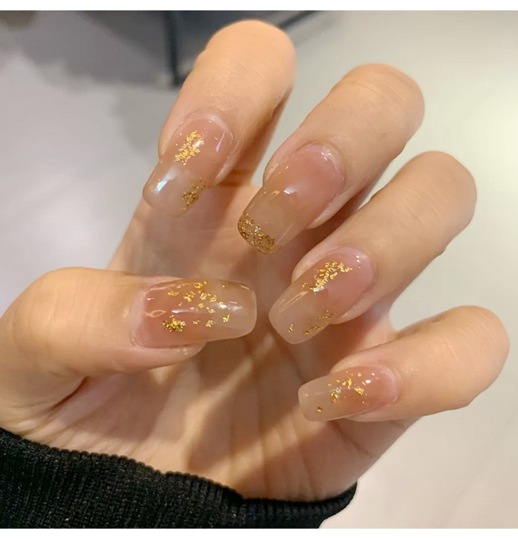 日系美甲金箔纸金银色锡箔金箔碎片不规则贴片贴纸指甲油胶装饰品三维