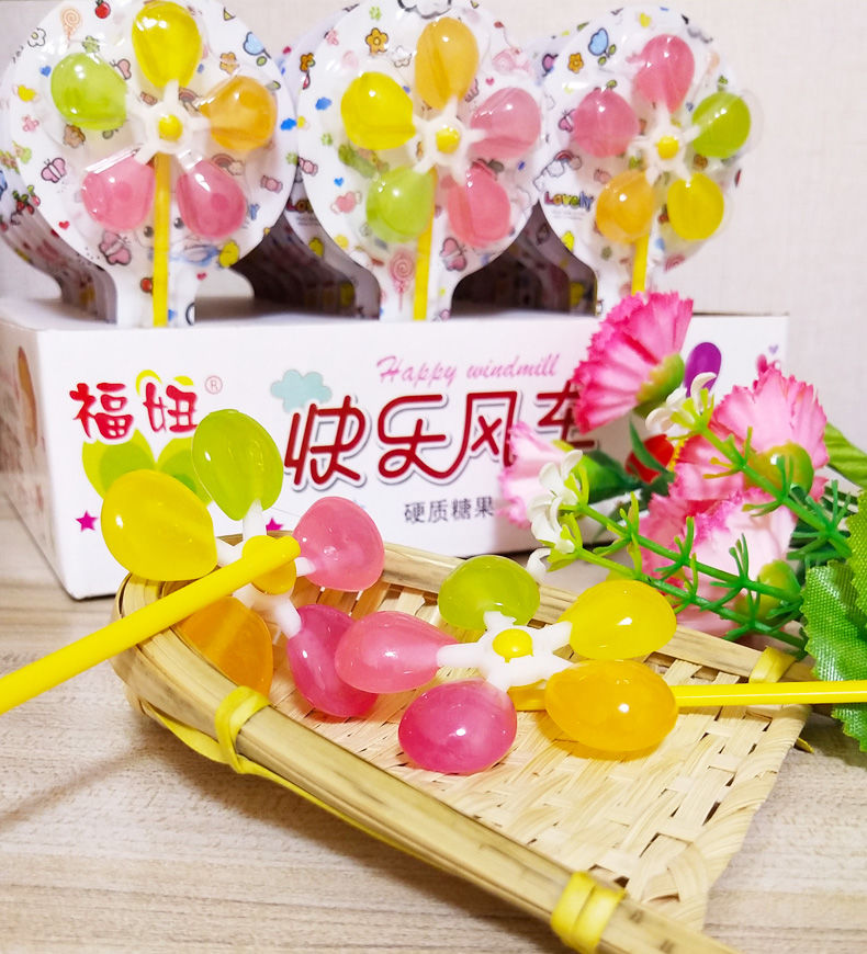 mpdq 快乐风车棒棒糖12克/支60支-10支儿童玩具糖五彩创意糖果批