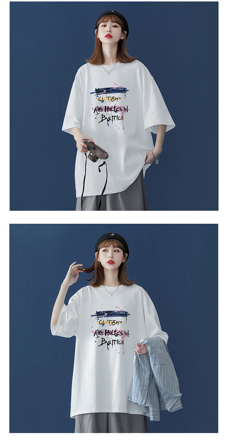 eddieeva短袖t恤女设计感小众宽松大码上衣白色衣服半袖2021年新款t恤