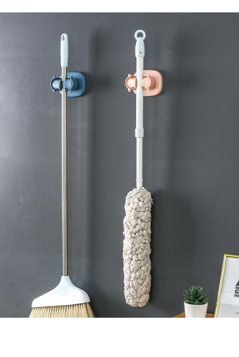 三维工匠免打孔拖把挂钩强力扫把挂架墙壁挂拖布卫生间神器拖把夹固定