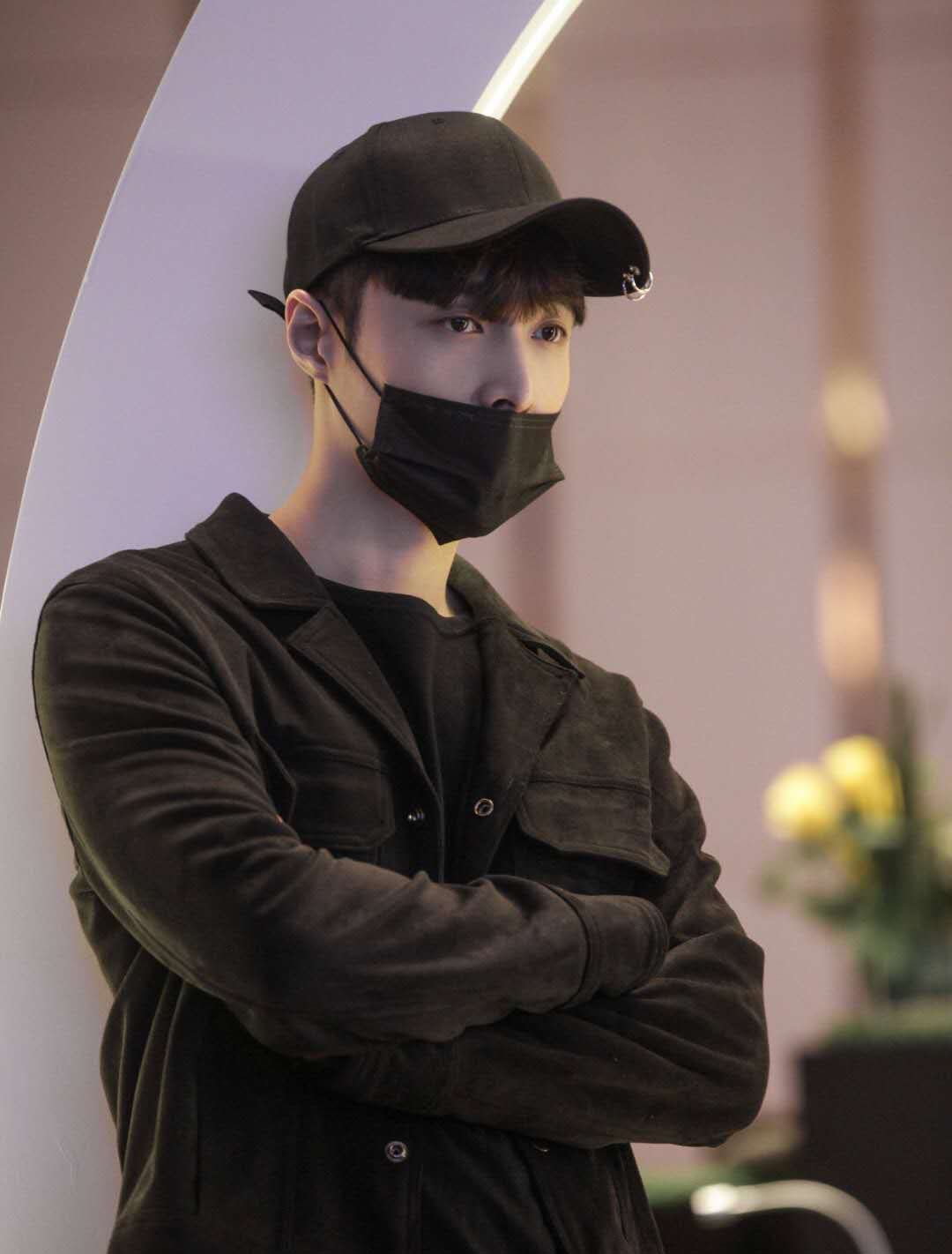 黄金瞳张艺兴同款铁环棒球帽子潮男女百搭ins软顶圆环纯色鸭舌帽黑色