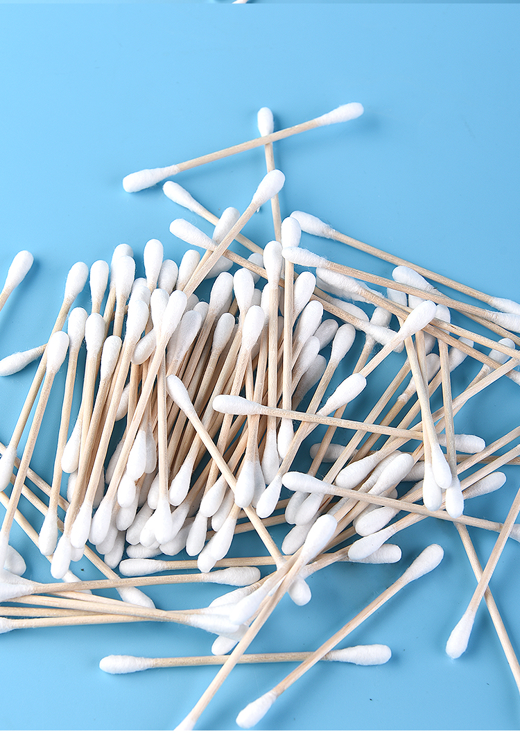 双头婴儿吸水棉棒掏耳消毒家用耳朵化妆棉签棉花棒一次性圆头木棒三维