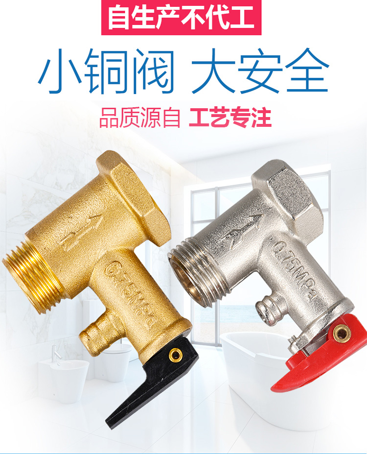 适用美的海尔万和厨宝电热水器安全阀单向阀止回阀泄压阀通用配件0960