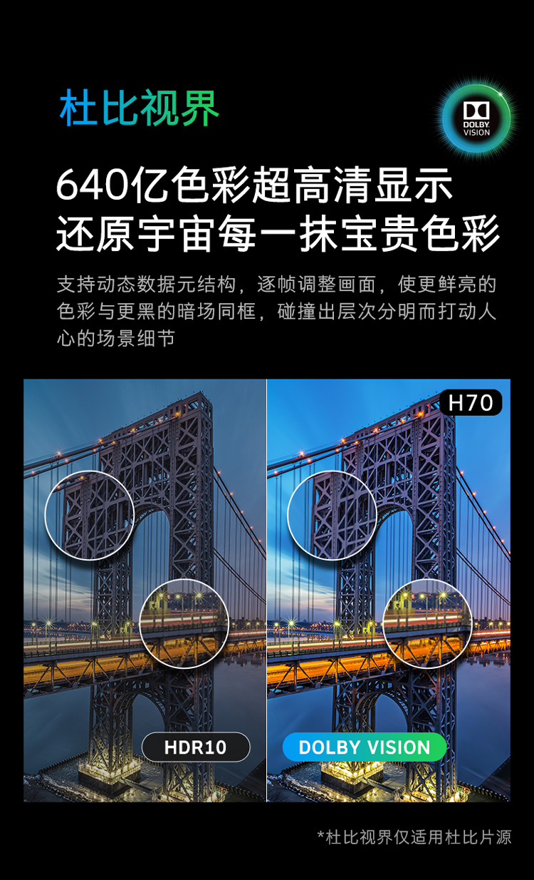 创维(skyworth)65h70 65英寸4k超高清hdr超薄全面屏电视 人工智能声控