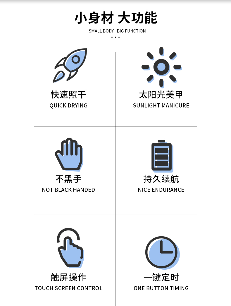 手持燈美甲速幹光療烘乾烤機充電款蓄電指甲快乾家用專業小型便攜