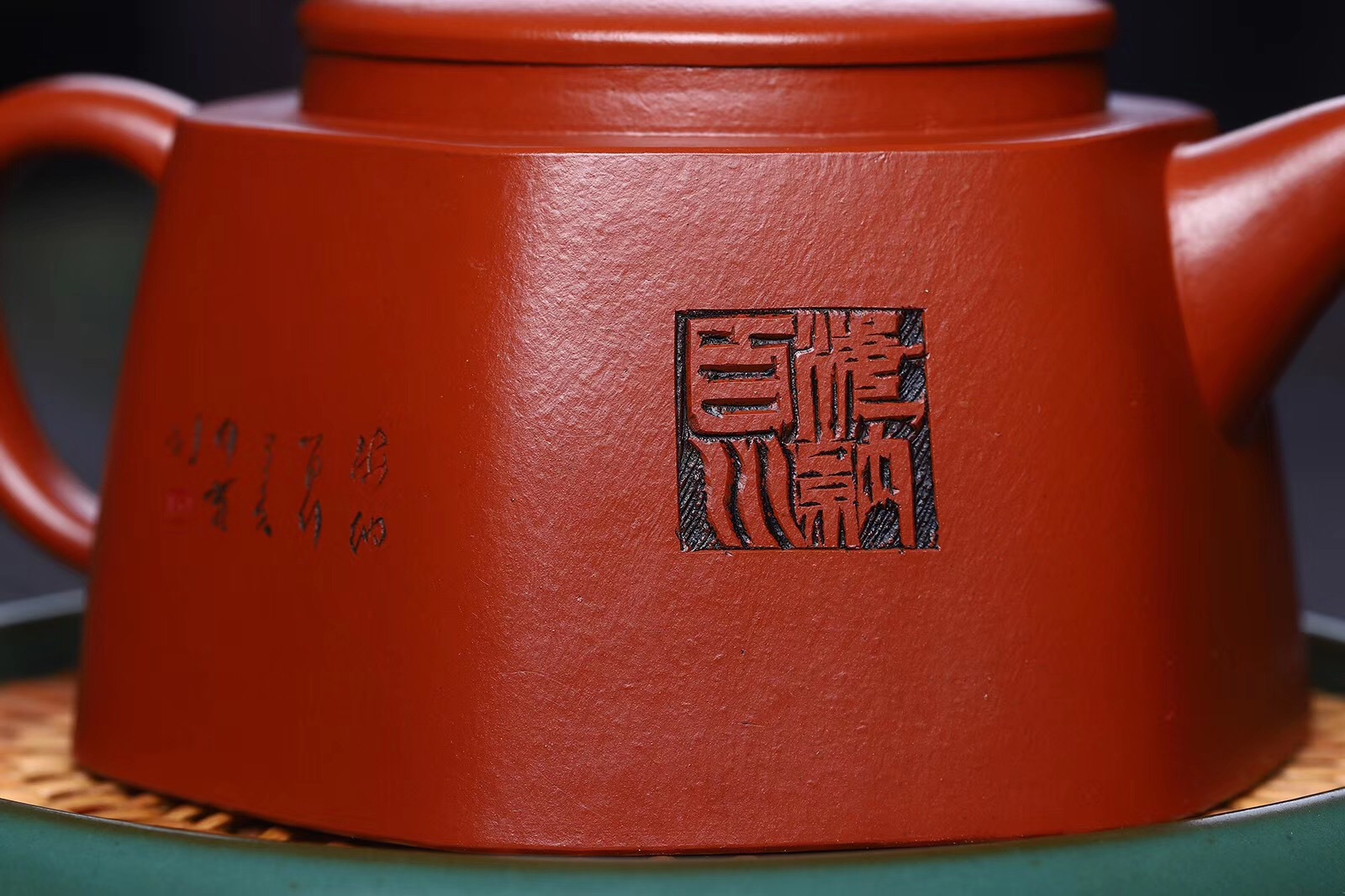 皇木御宝宜兴原矿紫砂壶名家咸仲英六方井泉大红袍紫砂壶名全手工茶壶