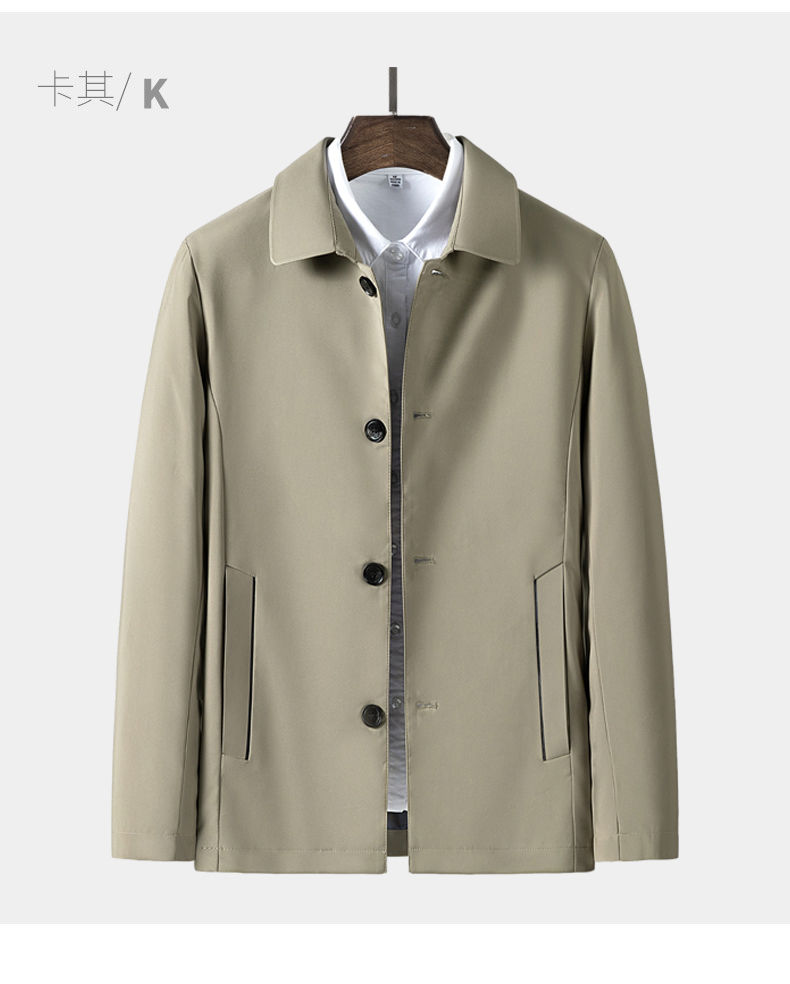 圣弗莱夹克男装中年春秋新款男士外套中老年翻领商务休闲宽松衣服