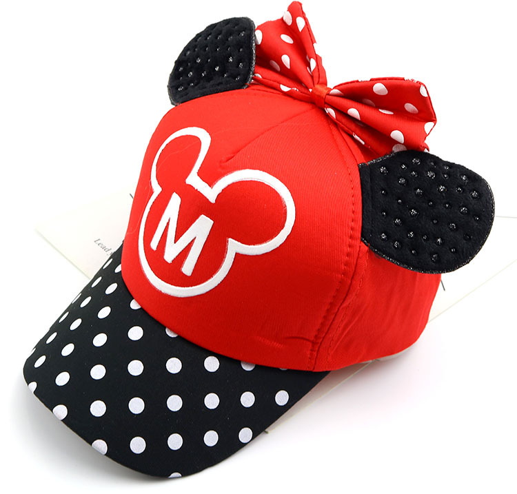 儿童米奇帽子男女童米老鼠棒球帽防晒太阳帽春夏小孩遮阳鸭舌帽潮 喻