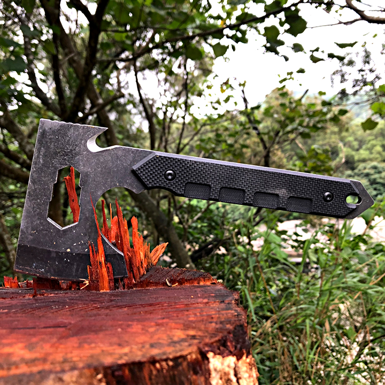 野外生存开山防身小手斧 户外多功能劈斧头刀 战术消防工兵斧子