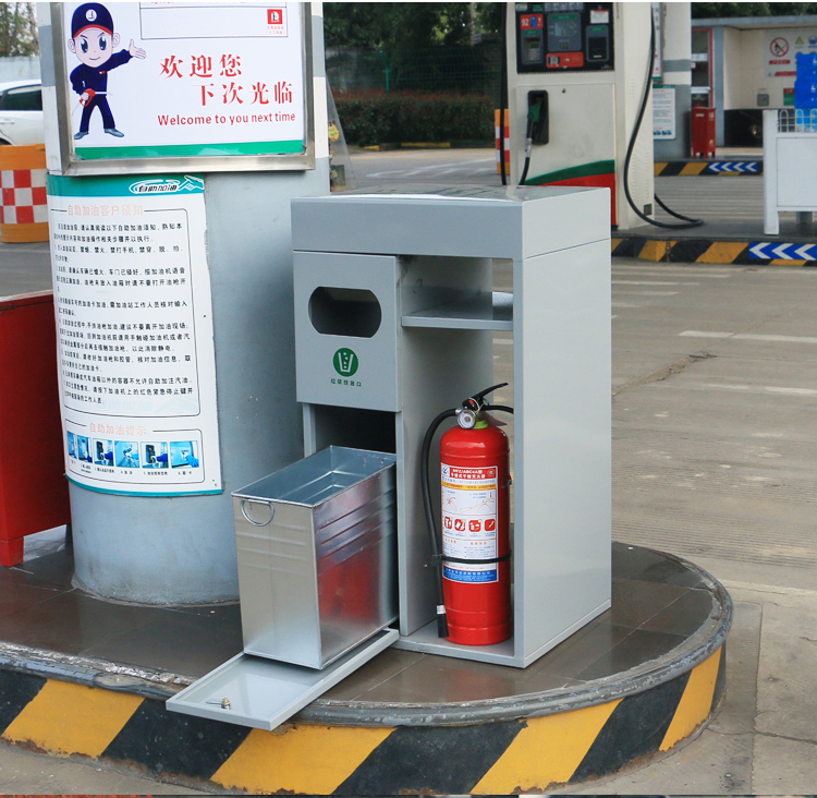 怡茹 加油站灭火器消防垃圾桶 中石化石油海油垃圾箱 服务安全台 图片