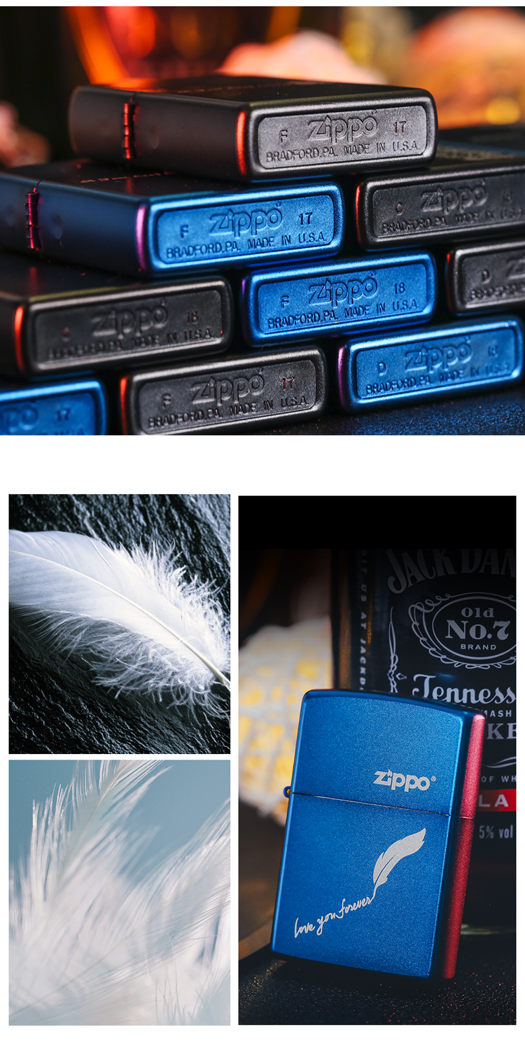 zippo原装进口打火机经典黑耀冰防风煤油磨砂打火机