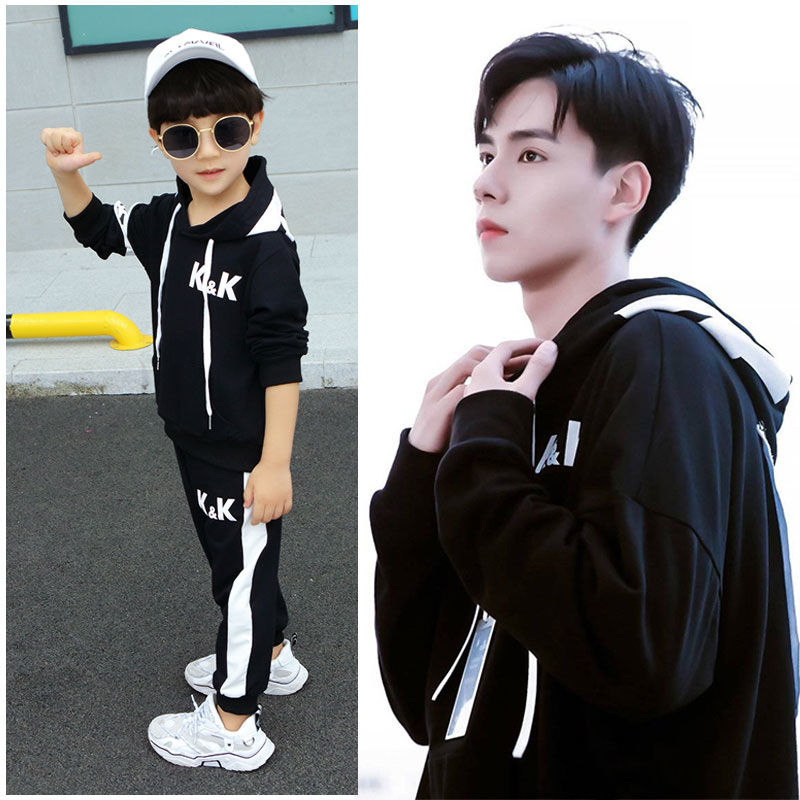 kk战队衣服儿童李现同款童装女童秋装套装男友韩商言儿童两件套女孩