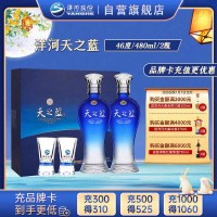 洋河(YangHe) 蓝色经典 天之蓝 46度 480ml*2 礼盒装 浓香型白酒 口感绵柔(新老包装随机发货)