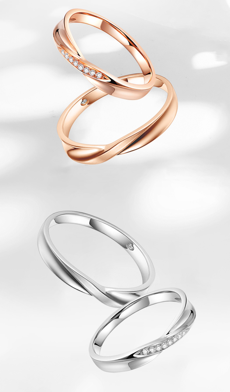 莱绅通灵珠宝 we-爱在比利时 18k金钻石戒指 结婚对戒男女系列钻戒