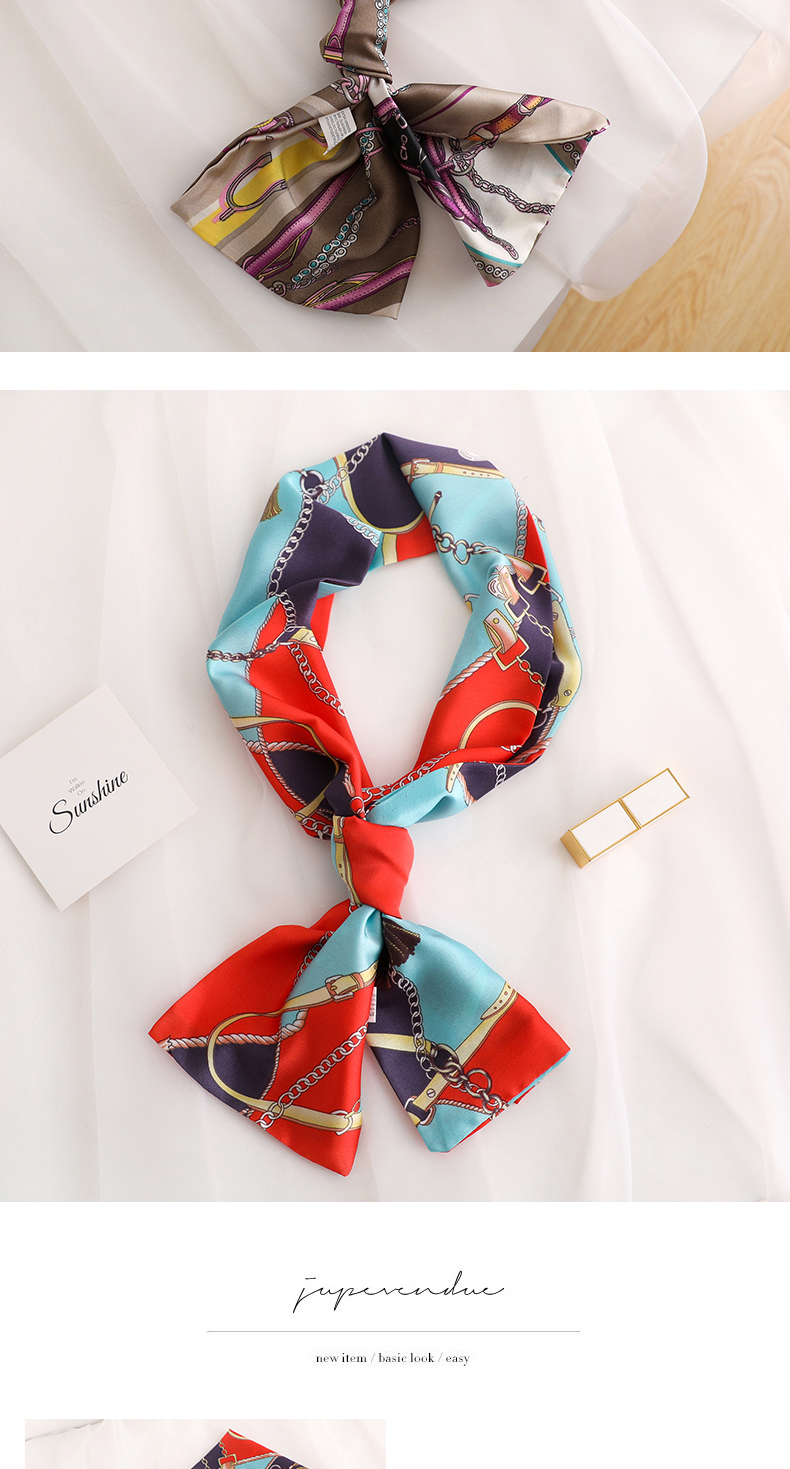 细窄长条小丝巾女春秋款洋气时尚韩国百搭装饰领巾冬季围巾长方巾