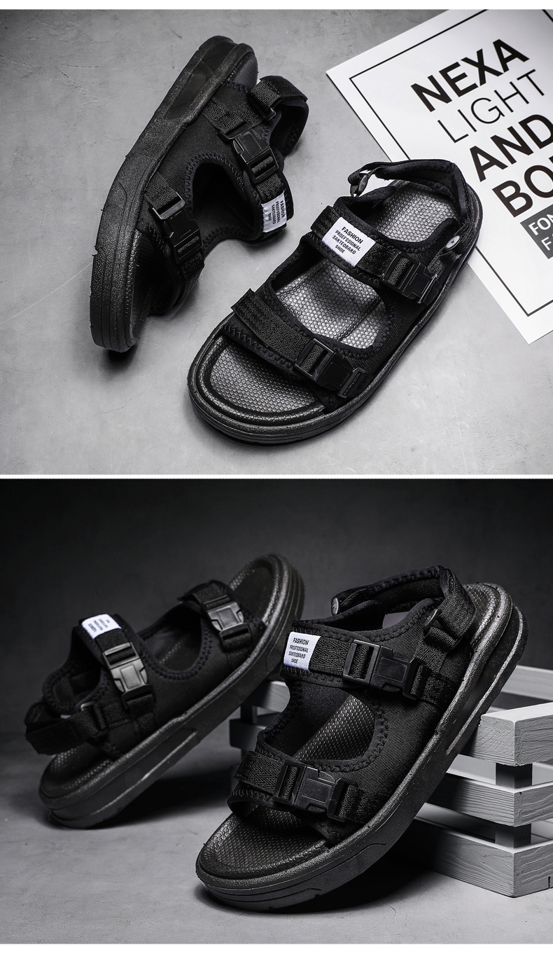 男童凉鞋2021新款夏季黑色儿童学生中大童两穿凉拖沙滩鞋男孩鞋子