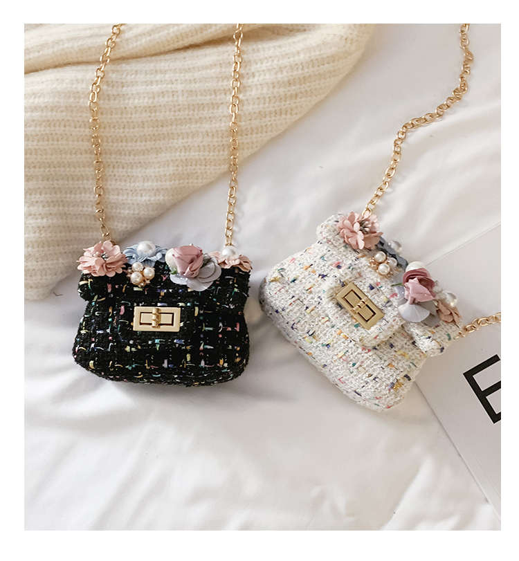 女童小包包斜挎包公主宝宝时尚小香风配饰包链条可爱花朵单肩包包