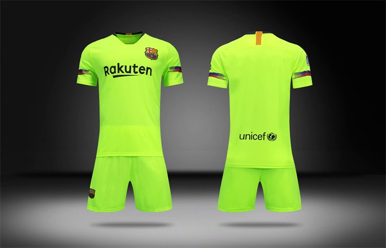 巴塞罗那18-19-20赛季巴萨球衣足球服短袖套装10号梅西粉色训练服*.