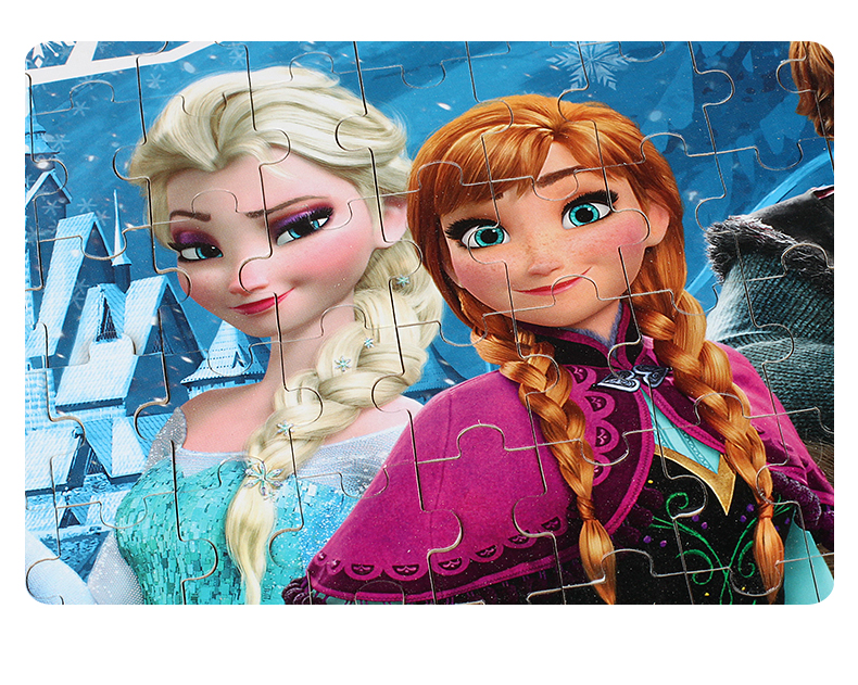 紫莓兔zimeitu拼图儿童益智铁盒木质女孩100公主200片冰雪奇缘爱莎